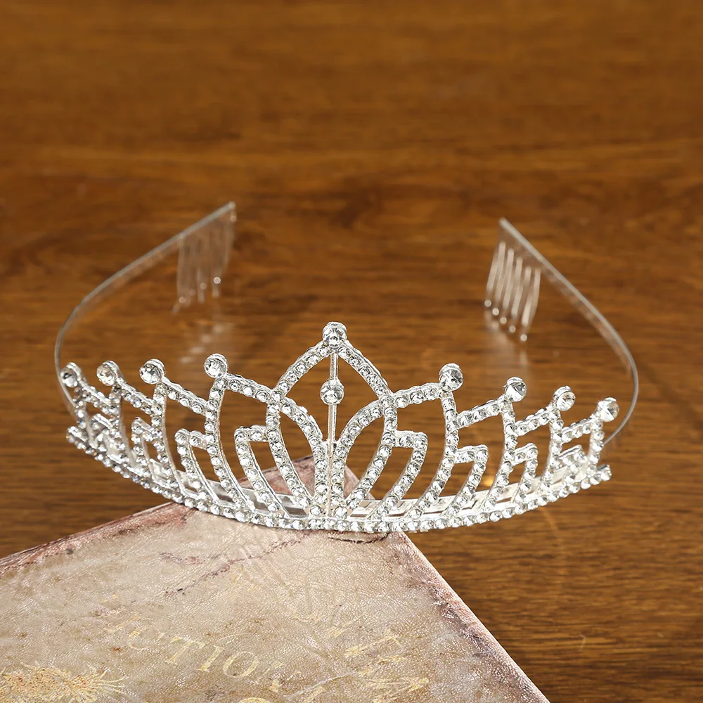 Wholesale Crystal Rhinestone Bride Tiara Party Hair Accessories Princess  Wedding  Bridal Tiara Crown with Comb