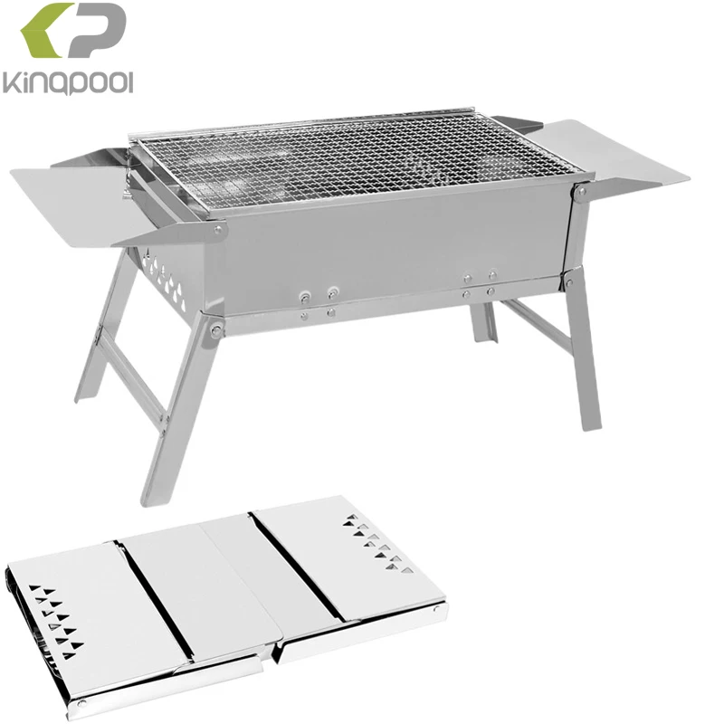 Kingpool Buy Stainless Steel Foldable Outdoor Charcoal Grills Portable Smokeless Camping Barbeque Smoker BBQ Grill
