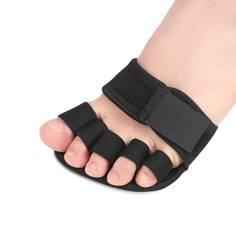 5-Toe Yoga Socks with Adjustable Belt Invisible Half Forefoot Pad Anti-slip Toeless Socks Women Metatarsal Pads