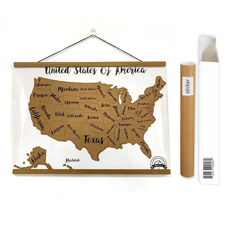 Personalization Unique National Parks Scratch Off Map World Gloss Coating