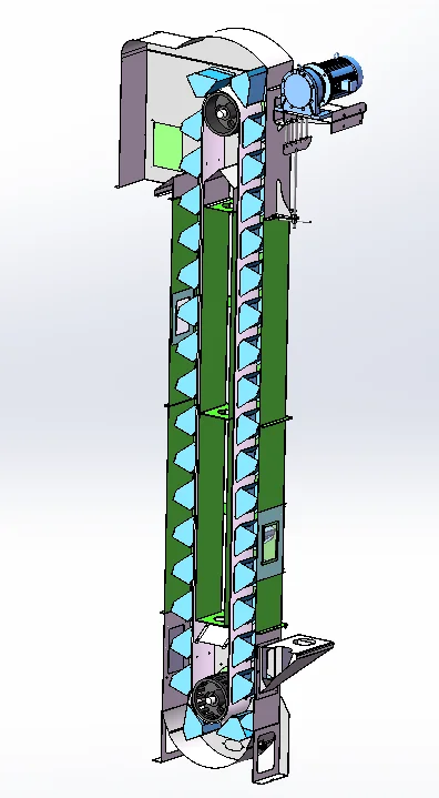 High anti-shattering effect vertical grain transport mini rice/paddy bucket elevator for grain conveying