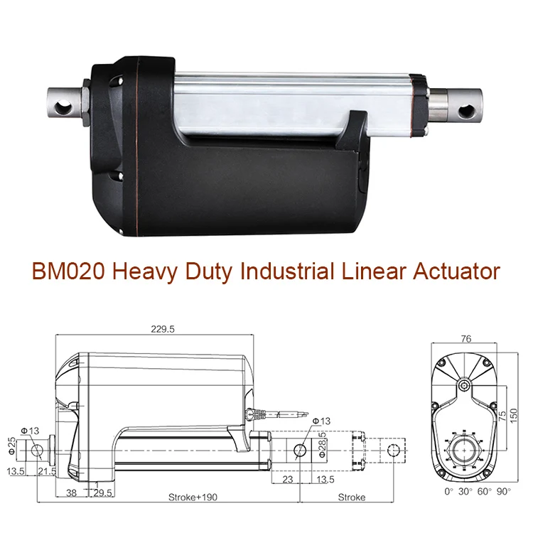 OEM Heavy Duty Fast Speed Stroke Customized Dc Motor 24V 12000N Electric Linear Actuator for Industrial-Automation