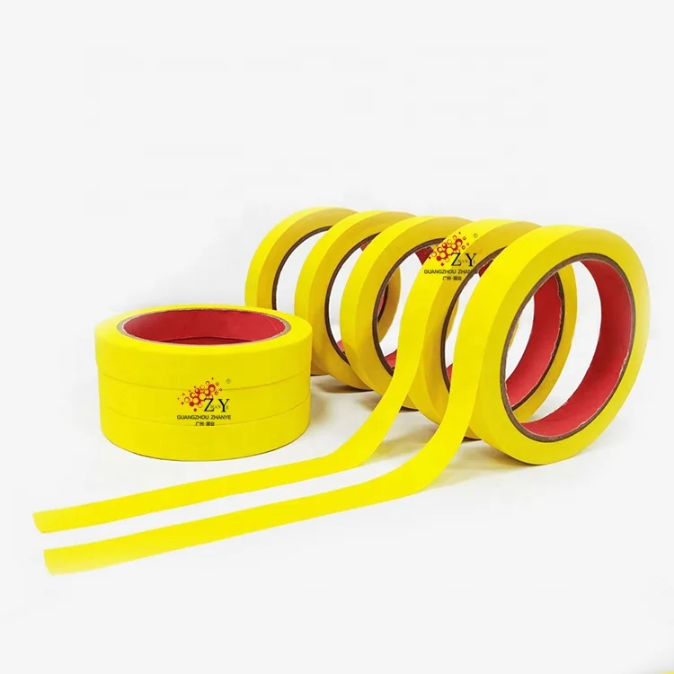 High Temperature 100 Degree Waterproof Uv-resistant Automotive Colored Masking Tape Paper Adhesive Tapes Roll