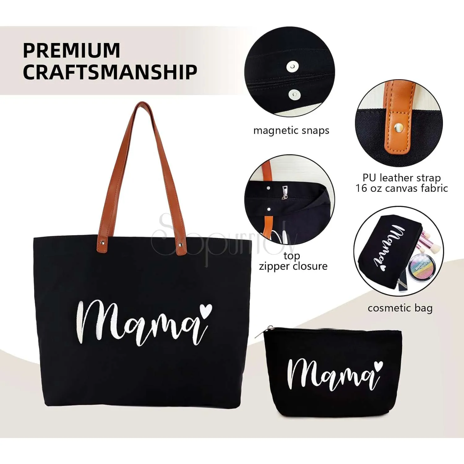 Custom Logo Lady Tote Bag Reusable Grocery Shopping Bags High Quality Organic Cotton Bag Mothers Day Gifts From kids