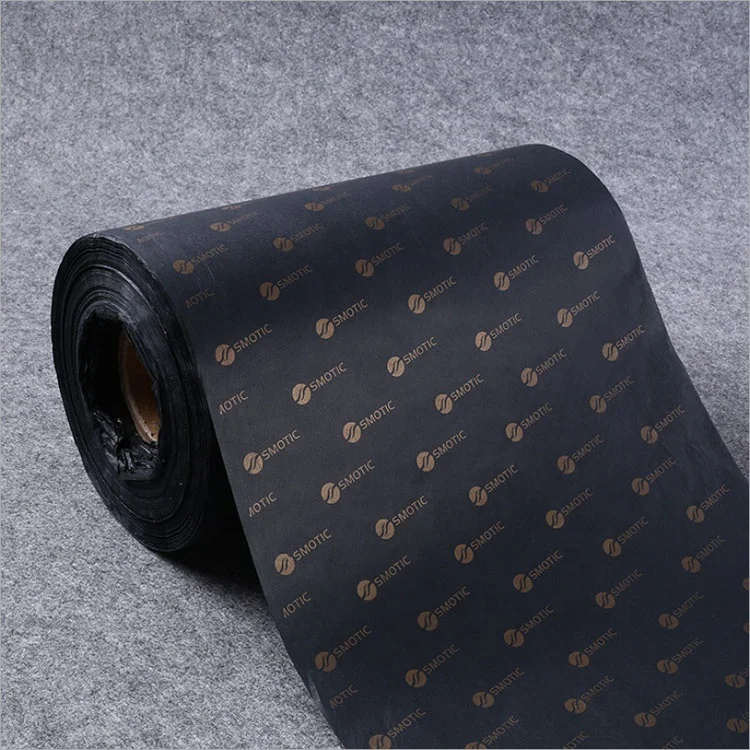 Customized printing logo eco friendly gift packaging black tissue wrapping paper