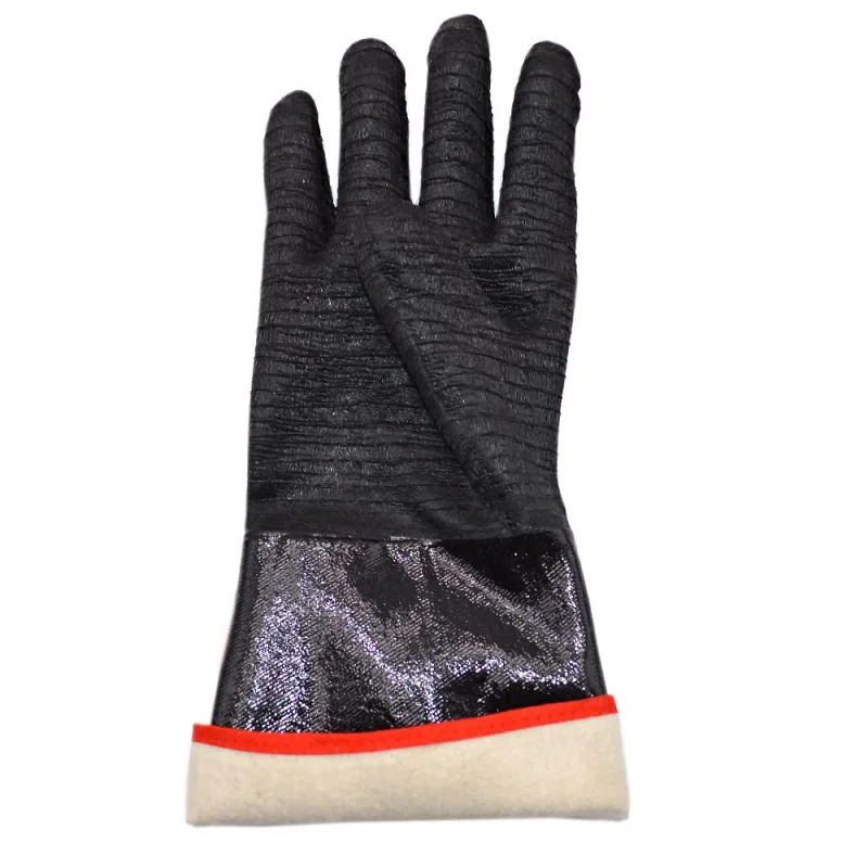 Long BBQ grill gloves 500 Degree Heat High Temperature Resistant Glove For Grill Fireproof Black Neoprene Thicken Gloves