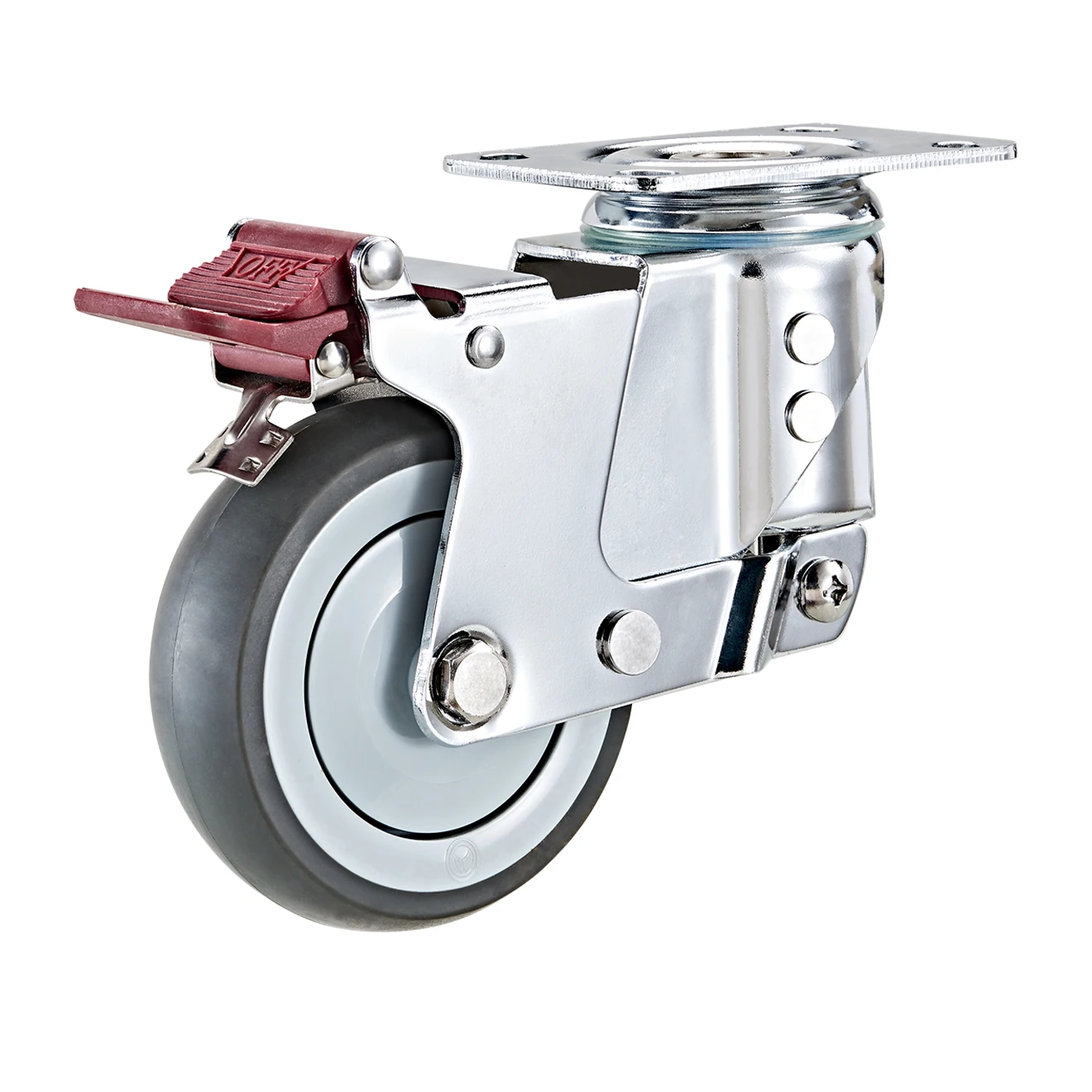 Zhongshan Caster High Quality 4 Inch Fixed/Swivel Plate Non Slip TPR Wheel Spring Loaded Shock Absorbing Caster Wheel 100mm