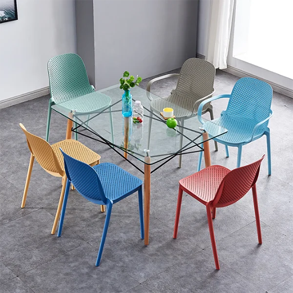 Wholesale Cheap Bazhou factory hot sale modern design 4 seater glass dinner table for dining room