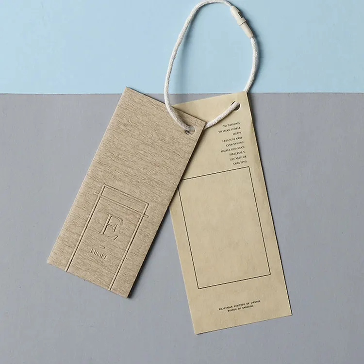 
 Индивидуальные бирки для джинсов из натуральной коричневой крафт-бумаги  