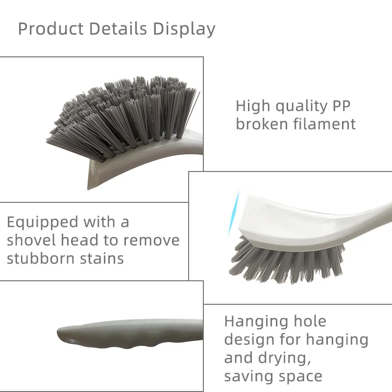 Long-Handle Plastic Kitchen Scrub Brushes Stiff Bristle Dish Scrubber for Sink Pots Pans Cleaning-for Cars and Household Use