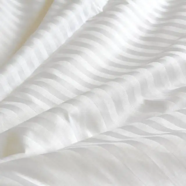 Luxury cotton satin stripe bedding set fabric hospital bedsheets for hotel
