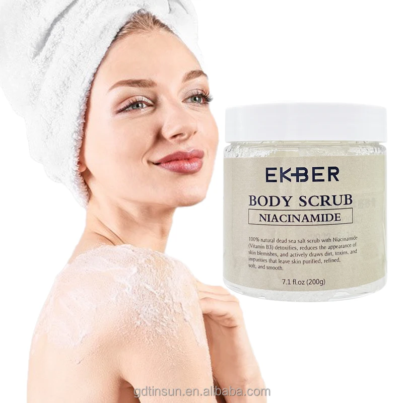 EKBER Wholesale Nicotinamide Exfoliator Moisturizing Skin Care natural Body Scrub Body Whitening Scrub For All Skin