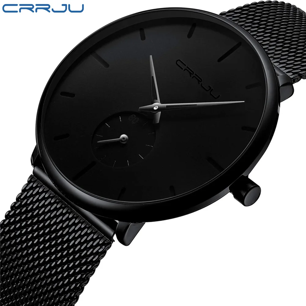 CRRJU 2150 Top Luxury Business Fashion Wristwatch Mesh Band Strap 3ATM Waterproof Best High Quality Sport Quartz Clock Watch