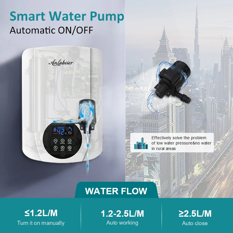 increase water flow new instantaneous hot electric shower head instant water heater with pump