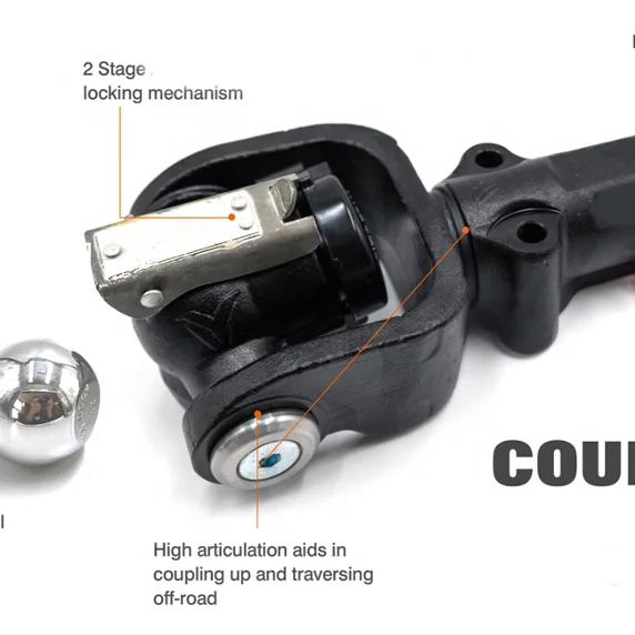 Кованая черная внедорожная муфта с сцепным шаром