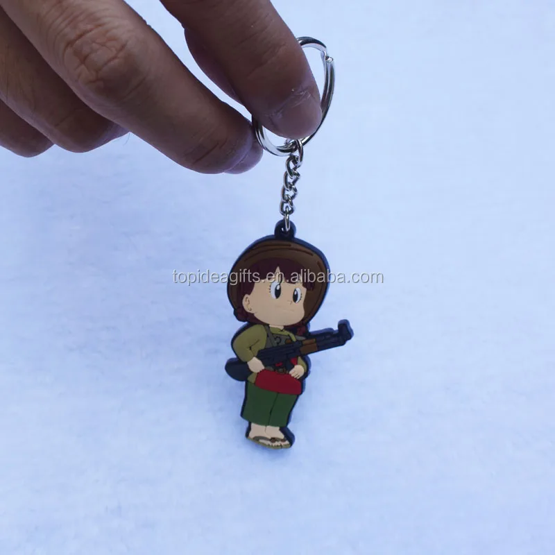 Solid Export 3D soft pvc police shape keychain with embossed logo for China