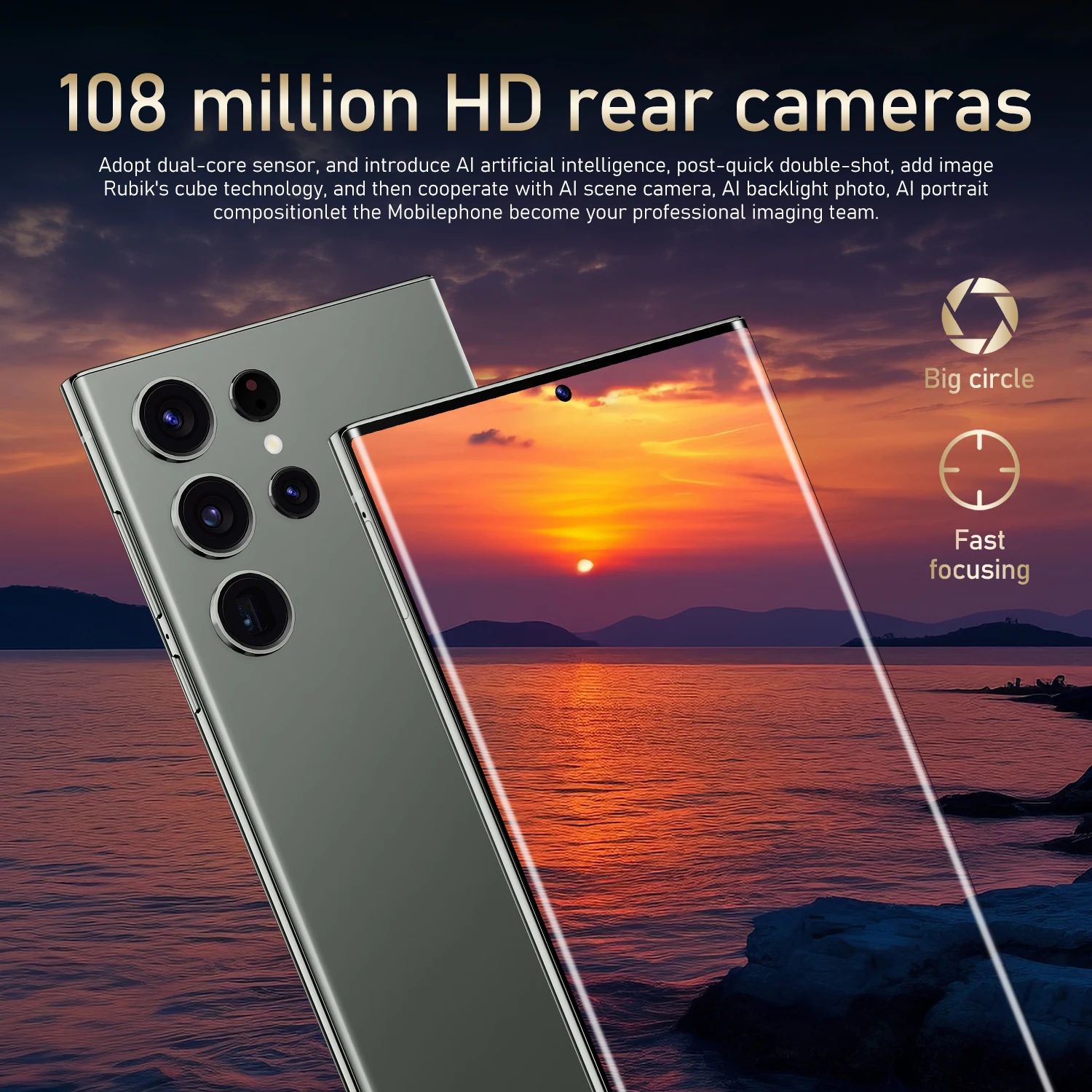 Hot Selling PHONE S23 Ultra Original Unlock 16GB+1TB 72+108MP Double Sim Card 6800mAh Celular Smart 5G Mobile Phones