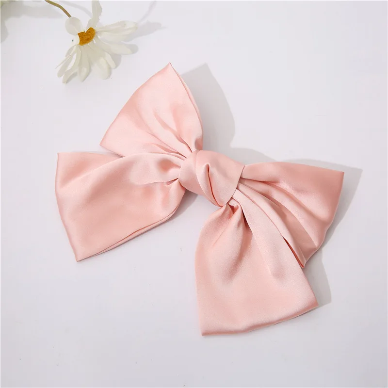 Sweet Polyester Cotton Long Ribbon Bow Hair Clip For Women Girls Elegant Bowknot Hairpins Barrette Hair Accessories Gifts