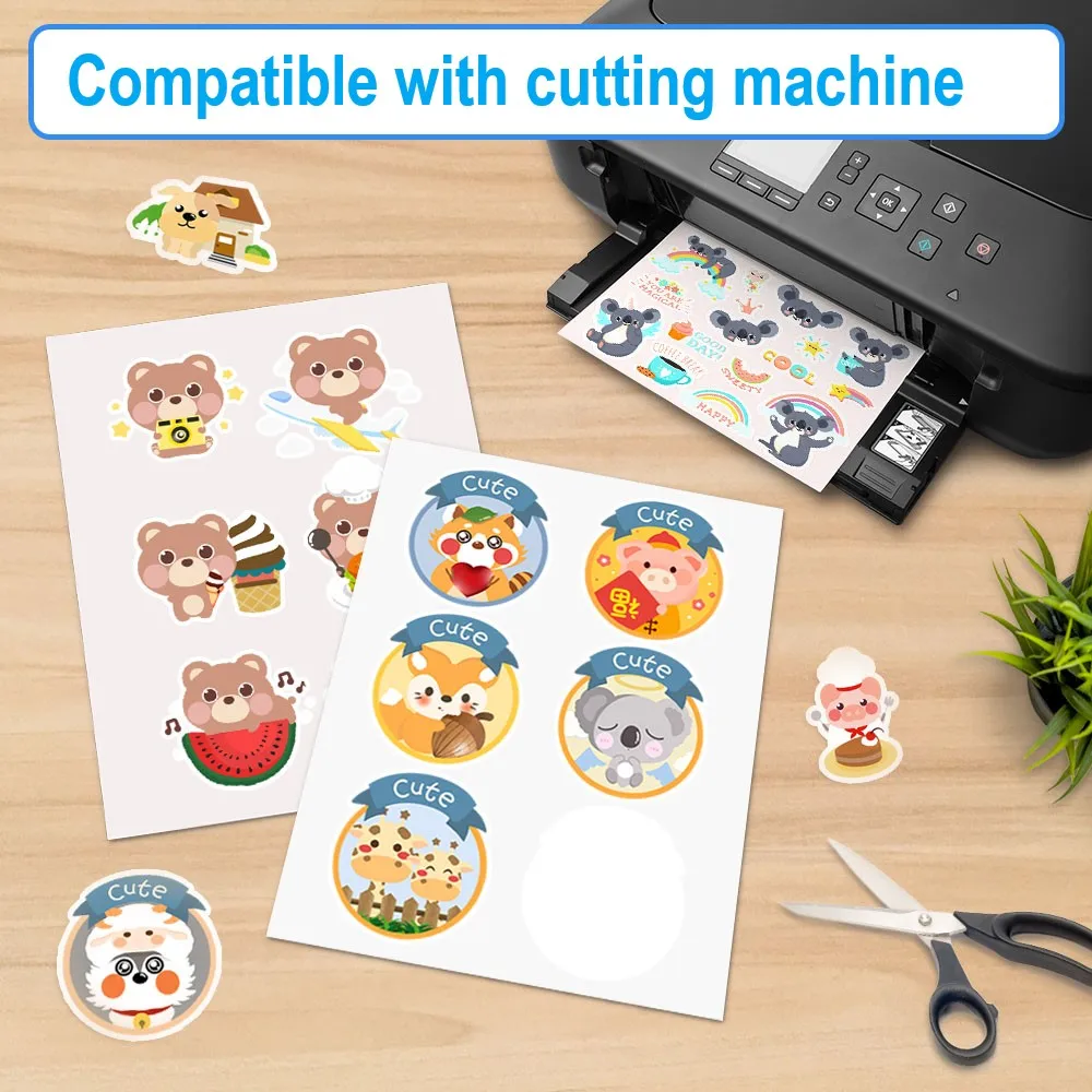 Inkjet Printable Full Color A3 A4 Blank Waterproof Self Adhesive Glossy Matte Gold Silver Clear Film Sheet Vinyl Sticker Paper