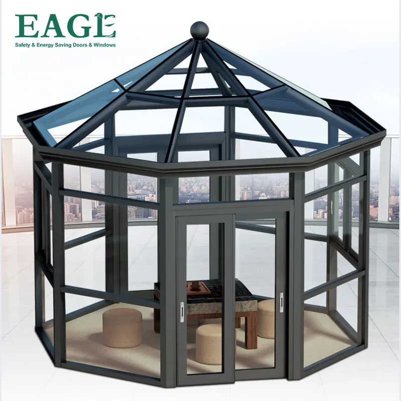 Outdoor Garden Low-e Tempered Glass Sunlight Room The Small Sunny Sunshine Glass Room