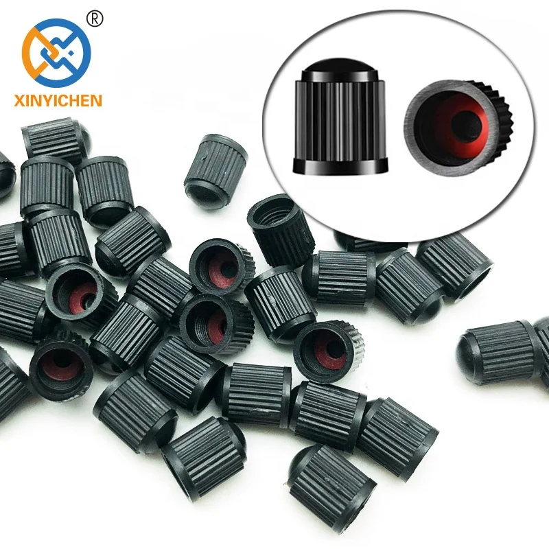 Plastic tire valve stem caps black with rubber O-ring seal universal tyre stem covers fit car,SUV,Truck,Motorcycle,Bike