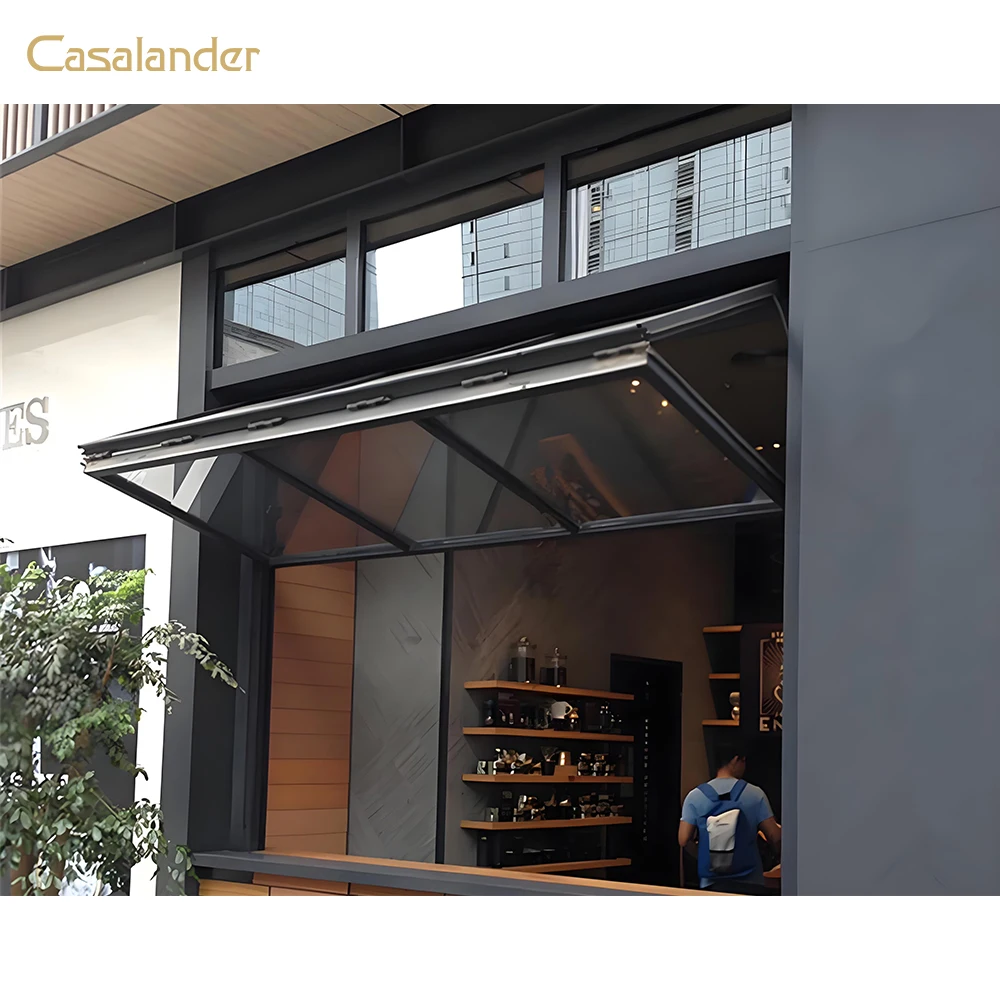 CASALANDER Customized Bi Folding Window Aluminum Alloy Frame Vertical Folding Window System