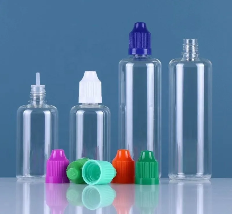 wholesales 3ml  5ml 10ml 15ml 20ml 30ml 50ml 100ml clear plastic bottle with childproof cap for liquid oil/pigment