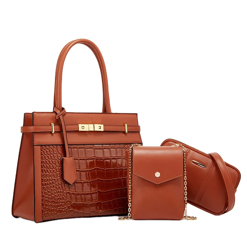 2024 new Wholesale Luxury Crocodile leather Handbag Set alligator Tote bag women luxury handbags design bag