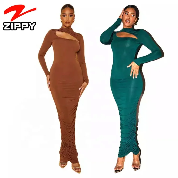 womens luxury clothes sexy club asymmetric cut out ruched slinky maxi dresses wholesale clothing