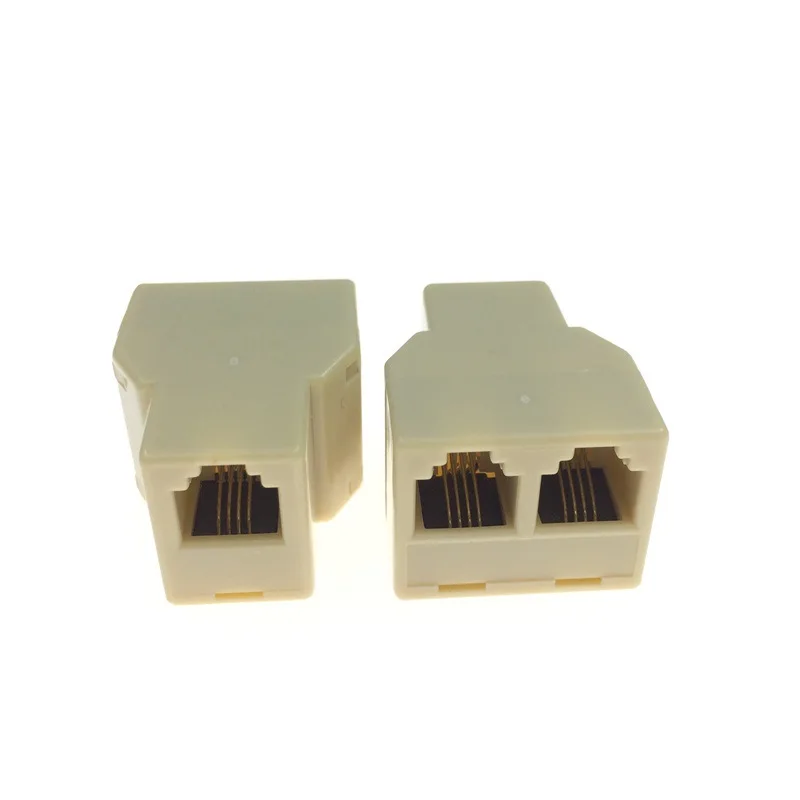 RJ45 Adapter Factory RJ45 Ethernet Y Splitter 3 Ports Coupler 2 in 1 Rj45 Female to Female Coupler