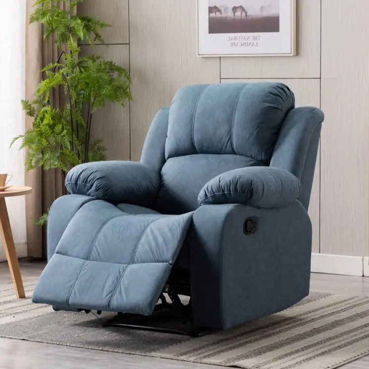 XIHAO Blue Black White Custom Color Massage Manual Recliner Chair Fabric Single Cheers Recliner
