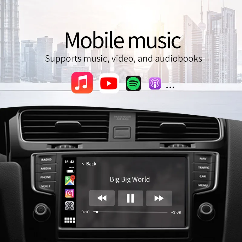  Беспроводной Автомобильный плеер на Android Основная функция: Apple carplay (беспроводной) авто (с проводом) зеркальная поверхность экрана ссылку