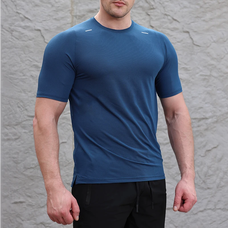 Gym Jogging Sports Shirts O-neck Breathable Quick-dry Workout Jersey Slim Fit Compression Men Running T-shirts