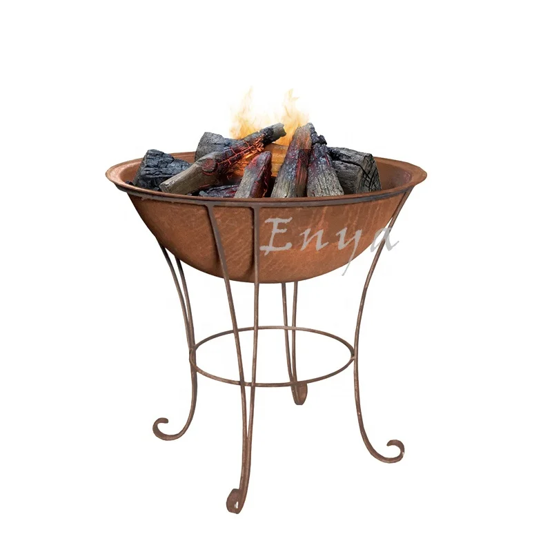 Outdoor Pool Fire Pit Bowl Bonfire Backyard Blaze Standing Cast Iron Steel Patio Garden Camping Fire Pit 