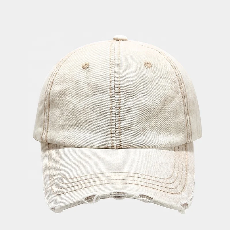 Adjustable Unisex Fashion High quality Blank Vintage Distressed Washed Cotton Baseball Cap Dad Hat