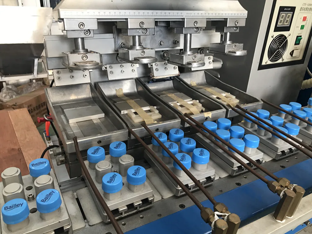 OEM High Speed Full Automatic Bottle Cap 4 Color Pad Printing Machine