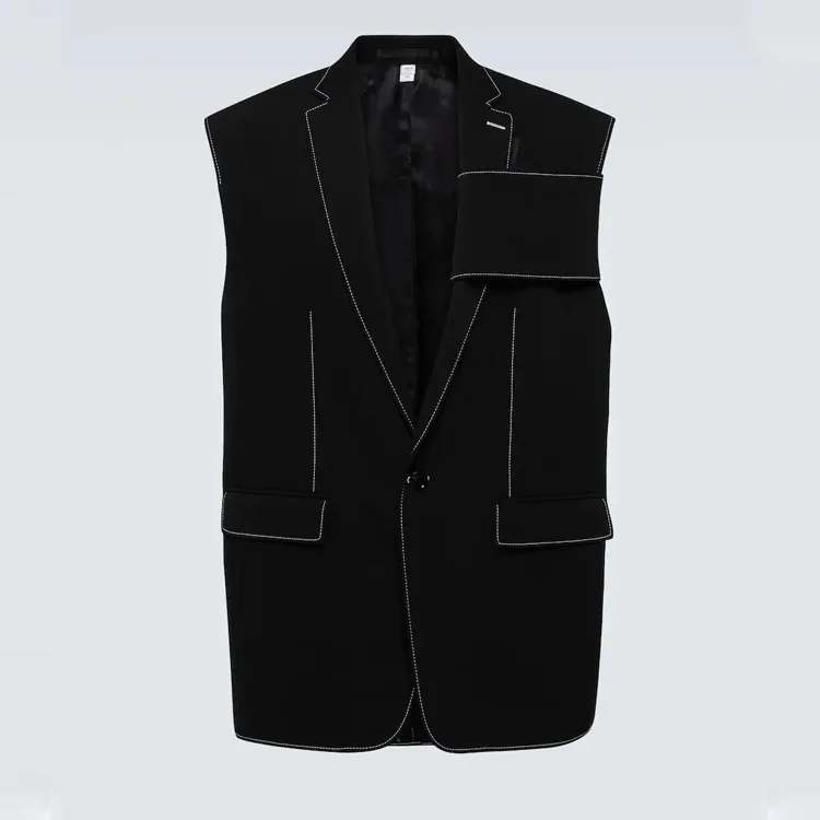 Custom Vest for Men Black Loose Oversize Formal Suit business Blazer Vest