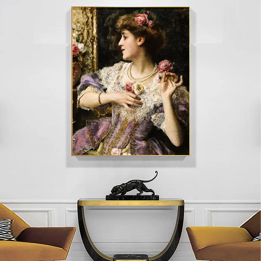 New products?European beautiful girl oil jesus painting