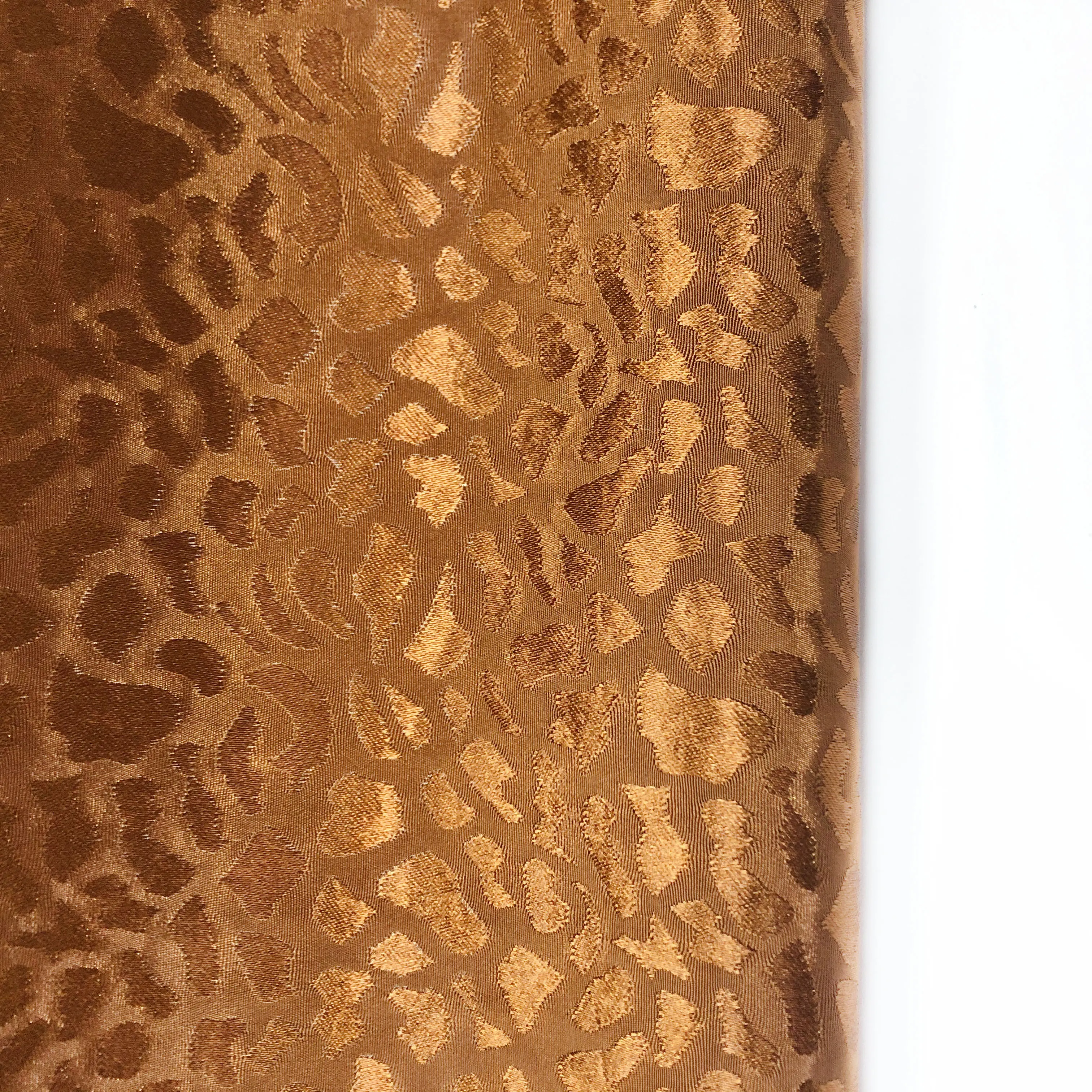 
75D polyester textiles for clothing jacquard leopard jacquard stretch satin fabric for dress 