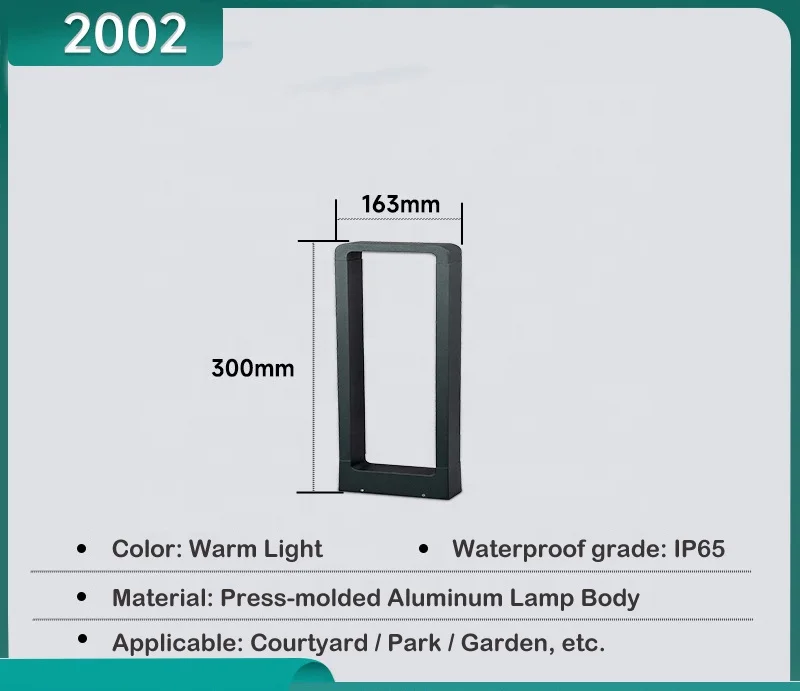 Popular Outdoor Waterproof IP65 Modern Rectangular Lawn Light Landscape Bollard Light Led Garden Light Aluminum 90 80 AC 85-265V