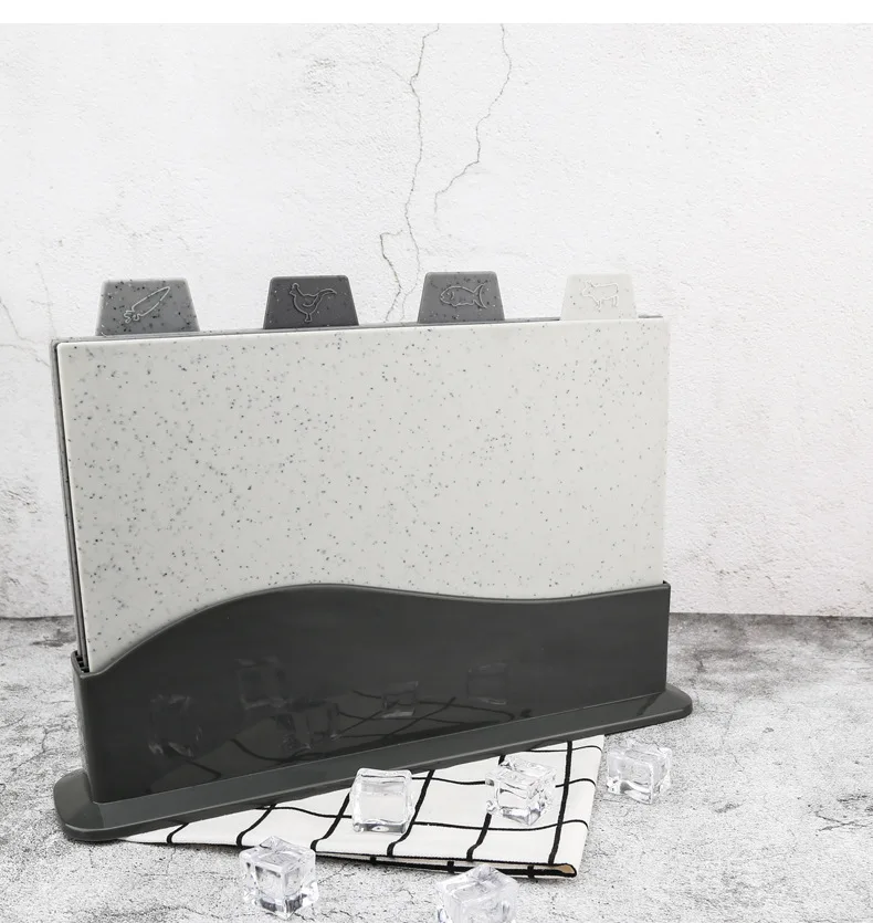 Combination kitchen chopping board fish meat vegetables food grade 4pcs plastic cutting board set