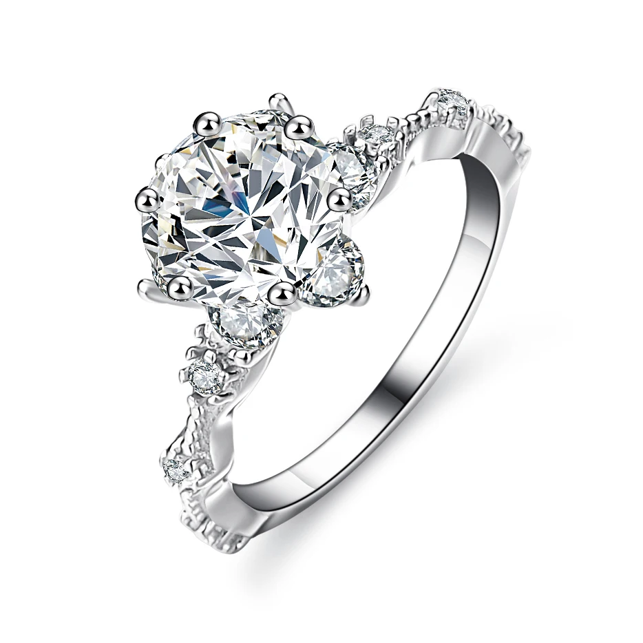 1 Carat New Model 925 Sterling Silver Moissanite Ring Luxury Jewelry Engagement Ring For Women
