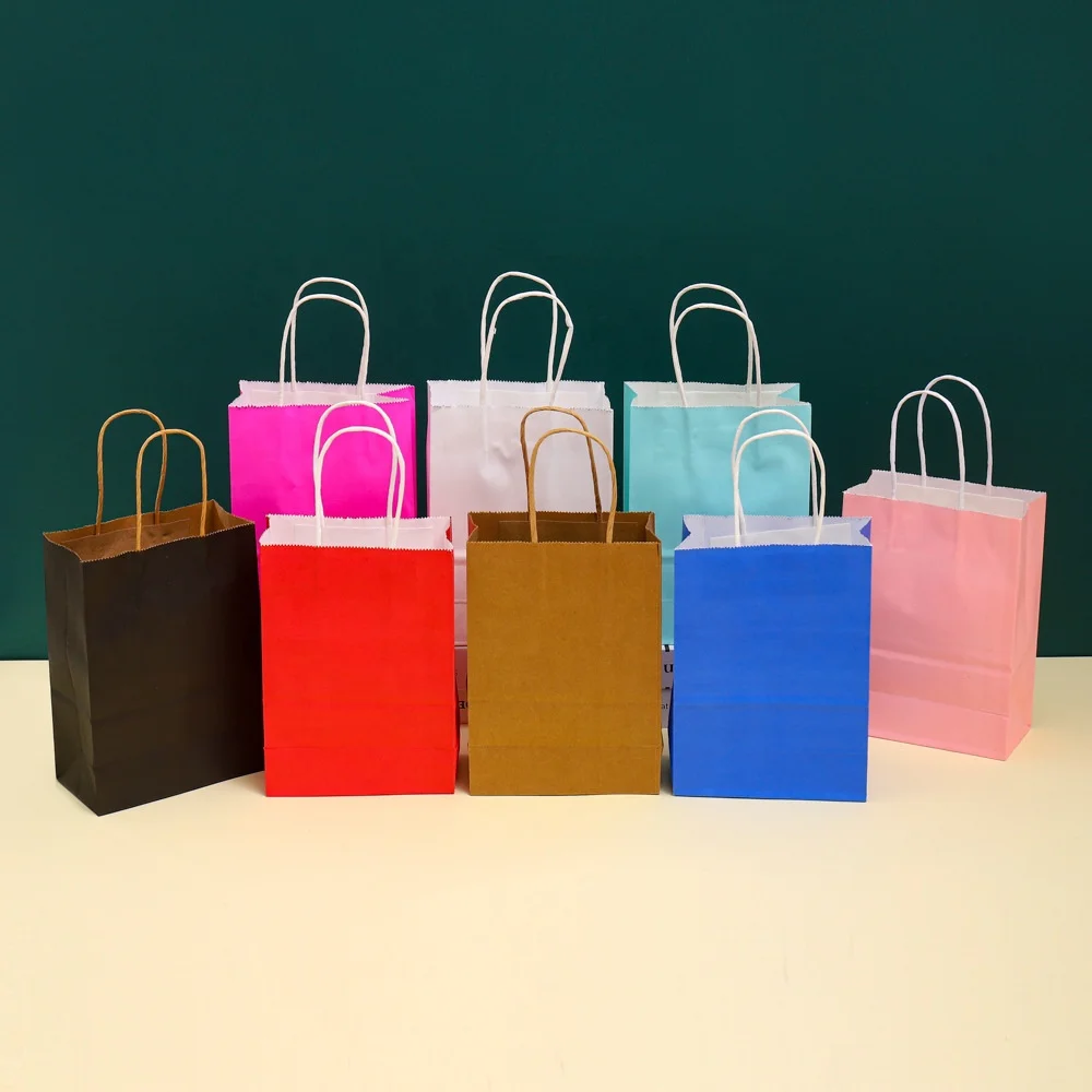 Wholesale Custom Logo Printing Food Take Away Hand kraft paper bag milk tea Packing paper bag