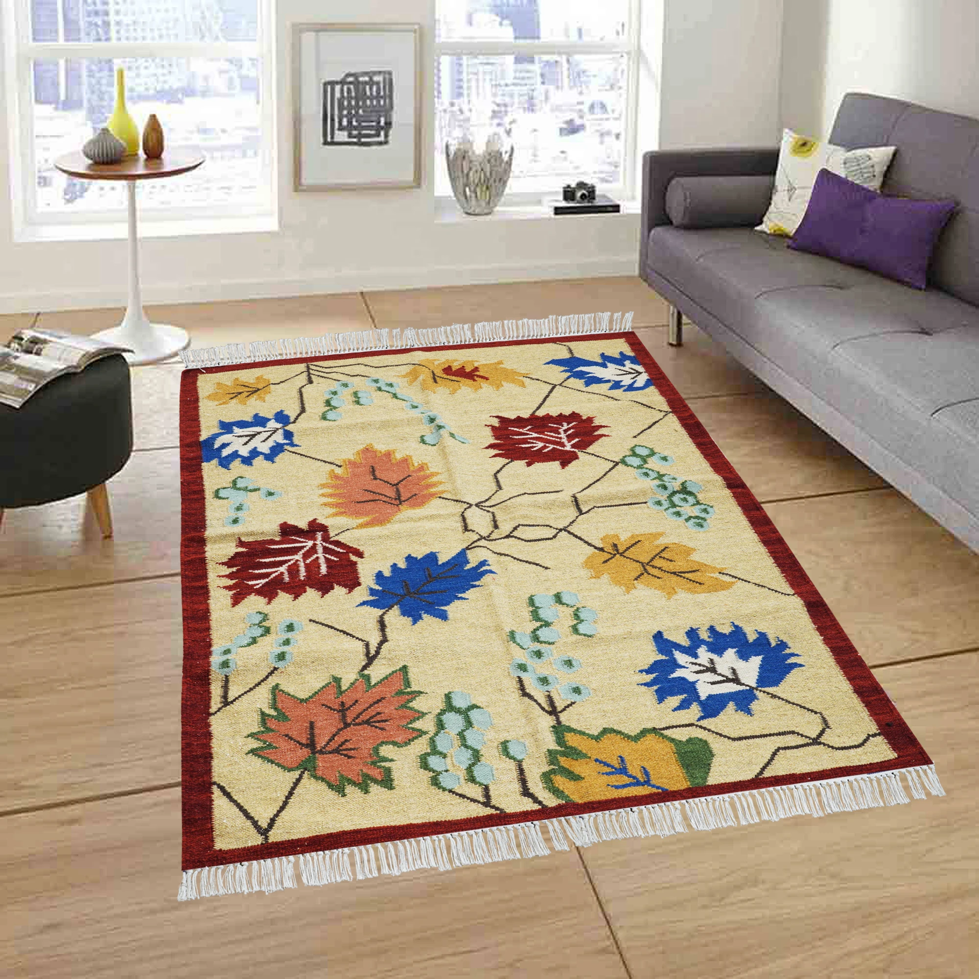 100% cotton unique design hand loom made soft multi purpose rugs for regular use handmade indian wool area rugs carpet wholesale