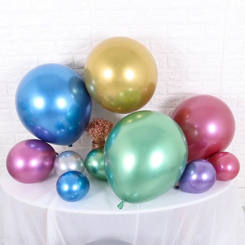 
2021 china cheap metallic helium balloon latex ballons gold metal balloon for happy birthday party decoration 