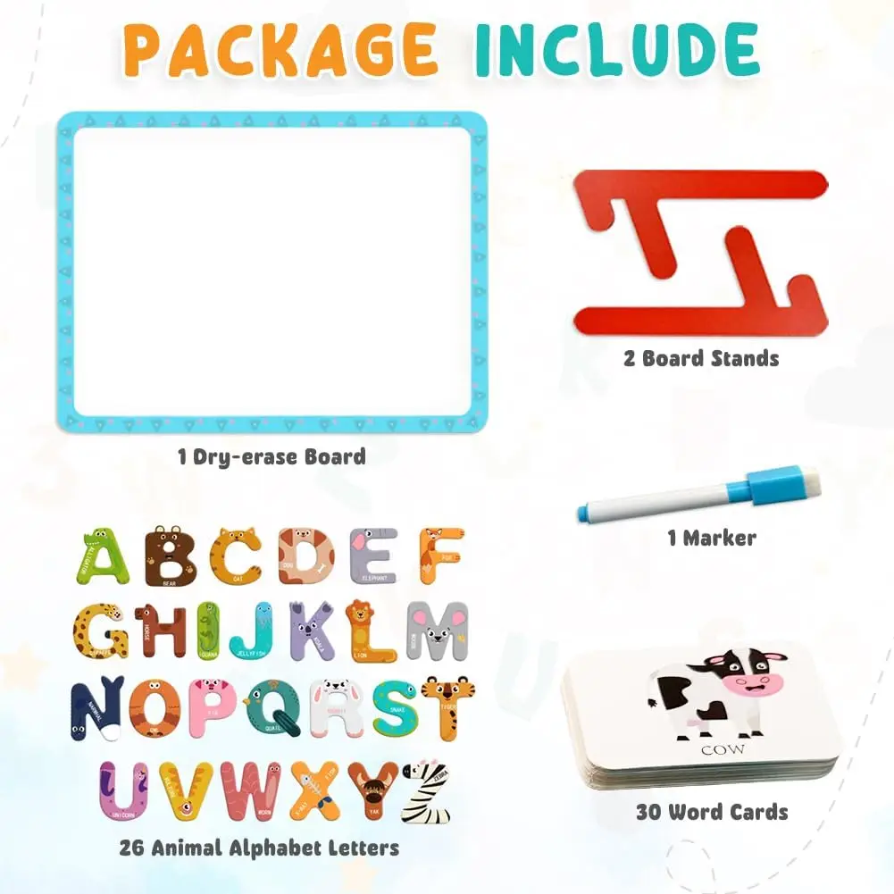 Educating Kids Preschool Learning Spelling Games Refrigerator Magnets Educational Toy Set 41 Pcs Magnetic Alphabet For Toddlers