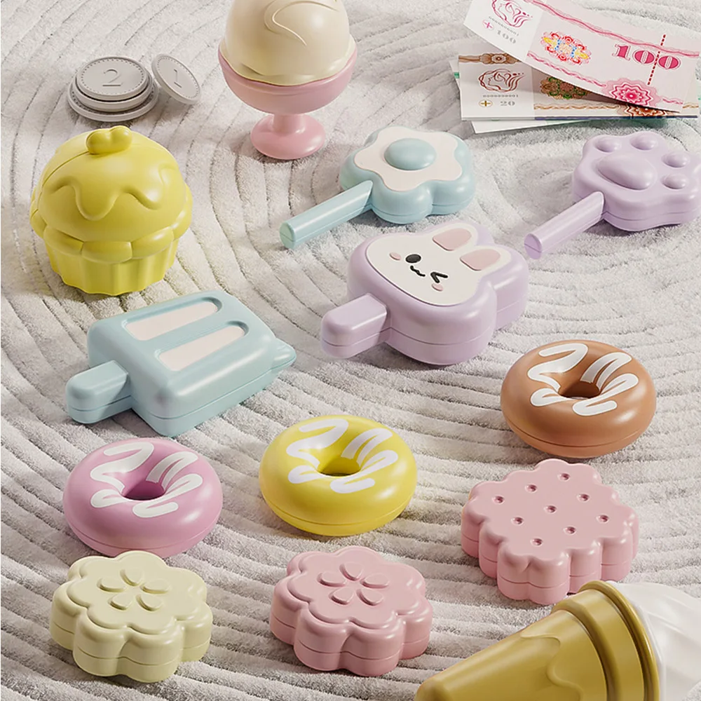 XST Children Pretend Play Toys Sound & Light Rotating Ice Cream Cart Trolley Toys Gifts Electric Music Ice Cream Cart Toys