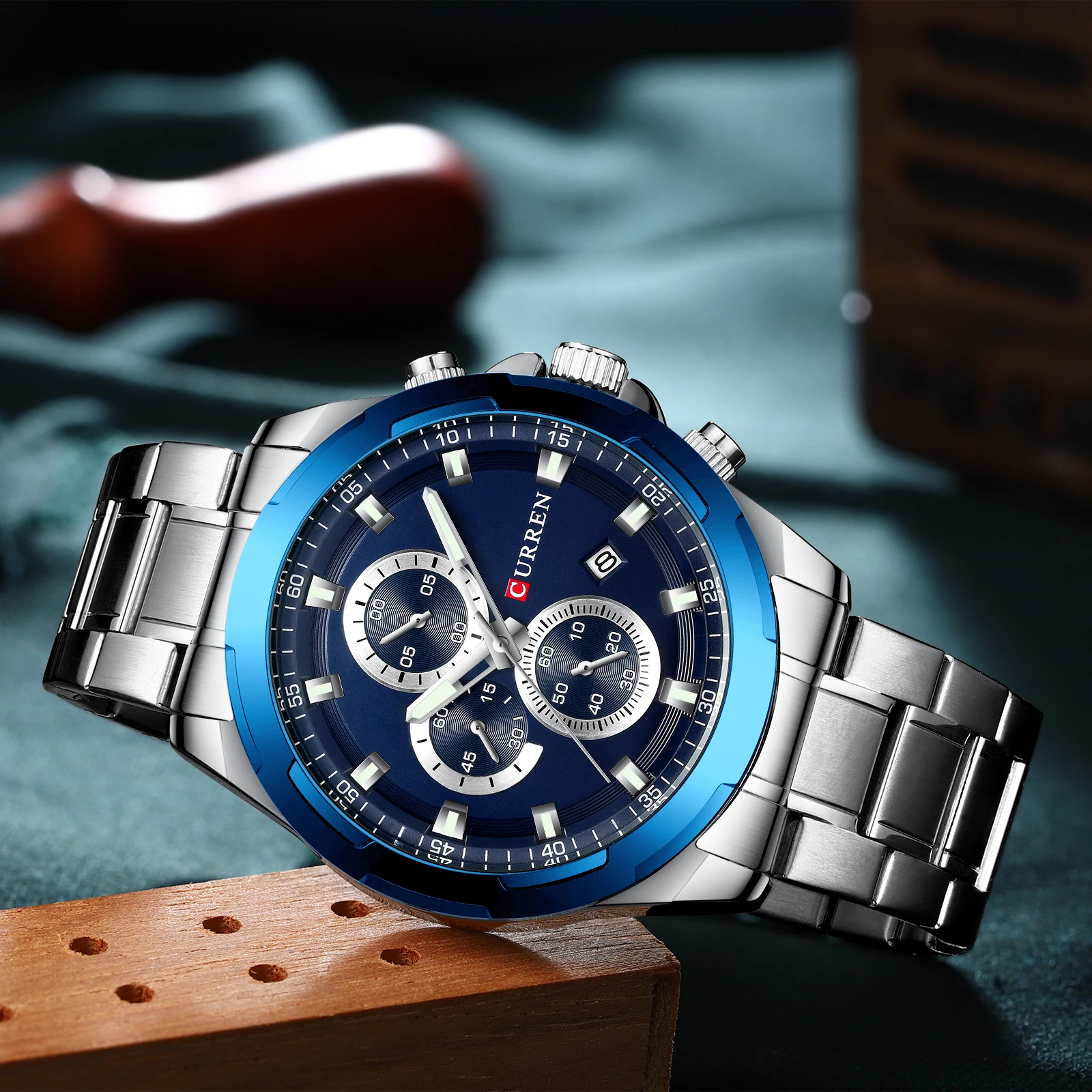 2019 CURREN 8354 Последняя мода мужские часы 3161 сталь Часы Мужские кварцевые наручные часы, водонепроницаемые, 3 АТМ, часы