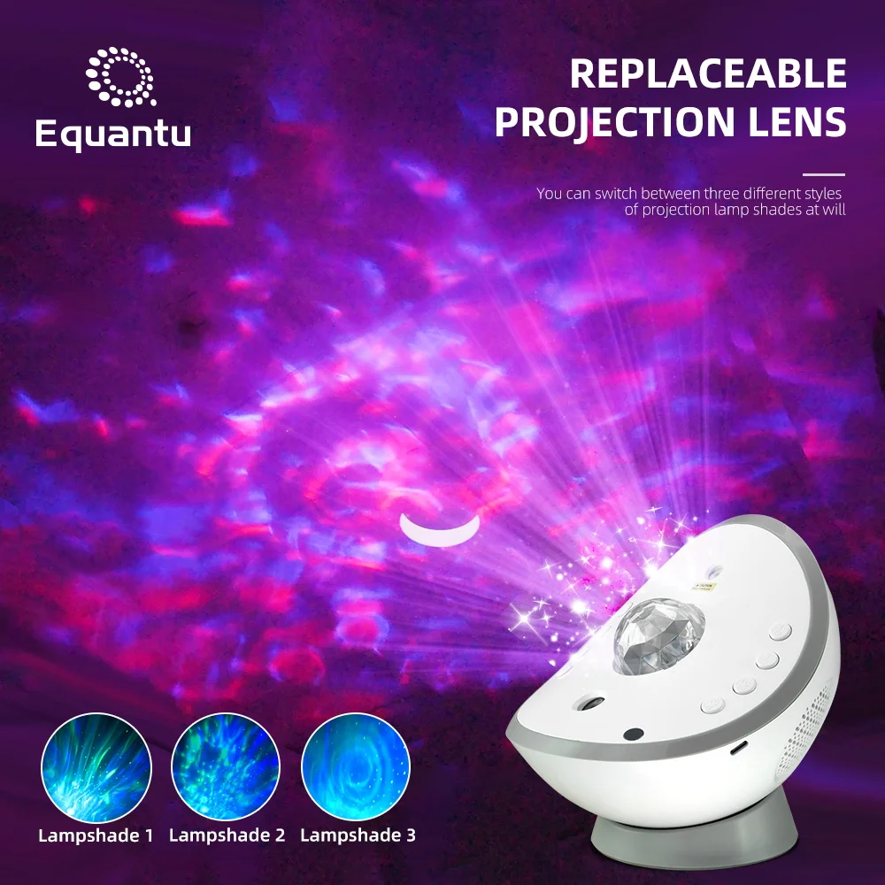 Equantu Star Projector Lamp QB958 Aid Sleep  LED Bluetooth Music Laser And Aurora Galaxy Starry Projector
