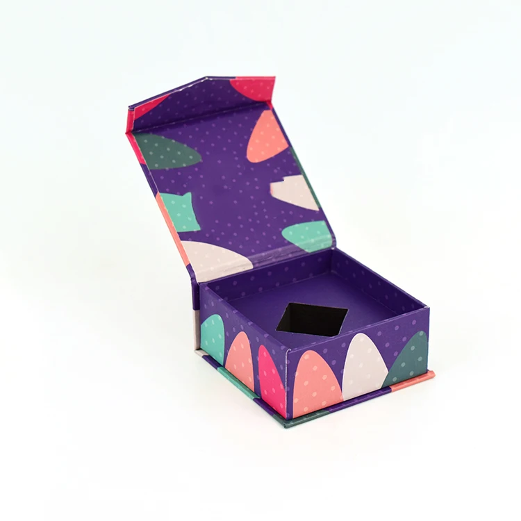 Custom Printing Slanted Cuff Ring Paper Box With Magnetic Lid For Glass Concentrate Container